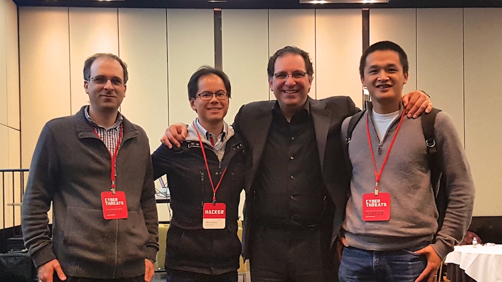 Ron Steinfeld, Linus Chang, Trung Dinh with Kevin Mitnick
